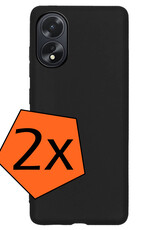 Nomfy Hoesje Geschikt voor OPPO A38 Hoesje Siliconen Cover Case - Hoes Geschikt voor OPPO A38 Hoes Back Case - 2-PACK - Zwart