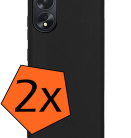 Nomfy Nomfy OPPO A38 Hoesje Siliconen - Zwart - 2 PACK