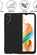 Nomfy Hoesje Geschikt voor OPPO A38 Hoesje Siliconen Cover Case Met Screenprotector - Hoes Geschikt voor OPPO A38 Hoes Back Case - Zwart