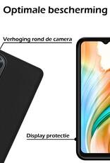 Nomfy Hoesje Geschikt voor OPPO A38 Hoesje Siliconen Cover Case Met Screenprotector - Hoes Geschikt voor OPPO A38 Hoes Back Case - Zwart