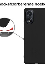 Nomfy Hoesje Geschikt voor OPPO A38 Hoesje Siliconen Cover Case Met Screenprotector - Hoes Geschikt voor OPPO A38 Hoes Back Case - Zwart