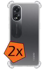 Nomfy Hoesje Geschikt voor OPPO A38 Hoesje Shock Proof Cover Case Shockproof - Hoes Geschikt voor OPPO A38 Hoes Siliconen Back Case - Transparant - 2 PACK