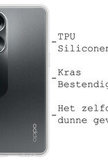 BASEY. Hoes Geschikt voor OPPO A58 Hoesje Siliconen Back Cover Case - Hoesje Geschikt voor OPPO A58 Hoes Cover Hoesje - Transparant