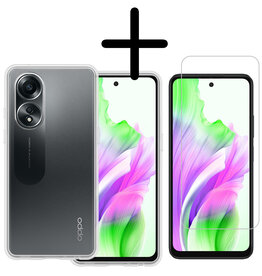 BASEY. BASEY. OPPO A58 Hoesje Siliconen Met Screenprotector - Transparant