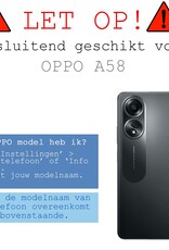 BASEY. Hoes Geschikt voor OPPO A58 Hoesje Siliconen Back Cover Case Met Screenprotector - Hoesje Geschikt voor OPPO A58 Hoes Cover Hoesje - Transparant