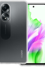 BASEY. Hoes Geschikt voor OPPO A58 Hoesje Siliconen Back Cover Case Met Screenprotector - Hoesje Geschikt voor OPPO A58 Hoes Cover Hoesje - Transparant