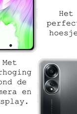 BASEY. Hoes Geschikt voor OPPO A58 Hoesje Siliconen Back Cover Case Met Screenprotector - Hoesje Geschikt voor OPPO A58 Hoes Cover Hoesje - Transparant