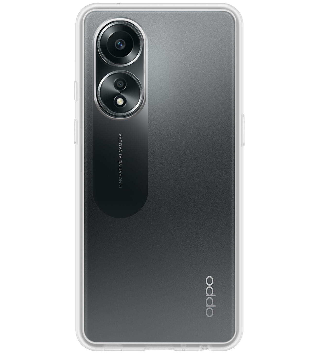 BASEY. Hoes Geschikt voor OPPO A58 Hoesje Siliconen Back Cover Case Met Screenprotector - Hoesje Geschikt voor OPPO A58 Hoes Cover Hoesje - Transparant