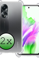 BASEY. Hoes Geschikt voor OPPO A58 Hoesje Shock Proof Case Hoes Siliconen - Hoesje Geschikt voor OPPO A58 Hoes Cover Shockproof - Transparant - 2 Stuks