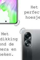 BASEY. Hoes Geschikt voor OPPO A58 Hoesje Shock Proof Case Hoes Siliconen Met Screenprotector - Hoesje Geschikt voor OPPO A58 Hoes Cover Shockproof - Transparant