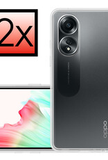 NoXx Hoes Geschikt voor OPPO A58 Hoesje Cover Siliconen Back Case Hoes - Transparant - 2x