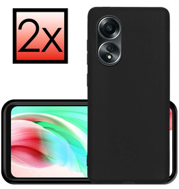 NoXx NoXx OPPO A58 Hoesje Siliconen - Zwart - 2 PACK