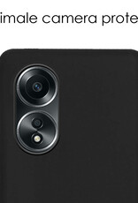 NoXx Hoes Geschikt voor OPPO A58 Hoesje Cover Siliconen Back Case Hoes - Zwart - 2x