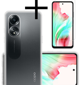 NoXx NoXx OPPO A58 Hoesje Siliconen Met Screenprotector - Transparant