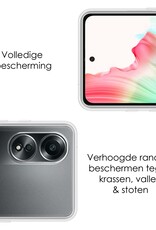 NoXx Hoes Geschikt voor OPPO A58 Hoesje Cover Siliconen Back Case Hoes Met Screenprotector - Transparant