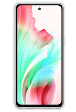 NoXx Hoes Geschikt voor OPPO A58 Hoesje Cover Siliconen Back Case Hoes Met Screenprotector - Transparant