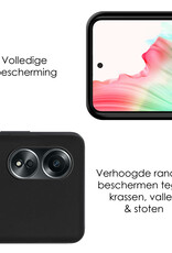 NoXx Hoes Geschikt voor OPPO A58 Hoesje Cover Siliconen Back Case Hoes Met Screenprotector - Zwart