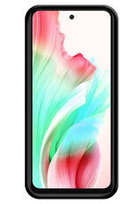 NoXx Hoes Geschikt voor OPPO A58 Hoesje Cover Siliconen Back Case Hoes Met Screenprotector - Zwart
