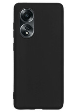 NoXx Hoes Geschikt voor OPPO A58 Hoesje Cover Siliconen Back Case Hoes Met Screenprotector - Zwart