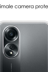 NoXx Hoes Geschikt voor OPPO A58 Hoesje Cover Siliconen Back Case Hoes Met 2x Screenprotector - Transparant