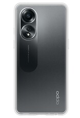 NoXx Hoes Geschikt voor OPPO A58 Hoesje Cover Siliconen Back Case Hoes Met 2x Screenprotector - Transparant