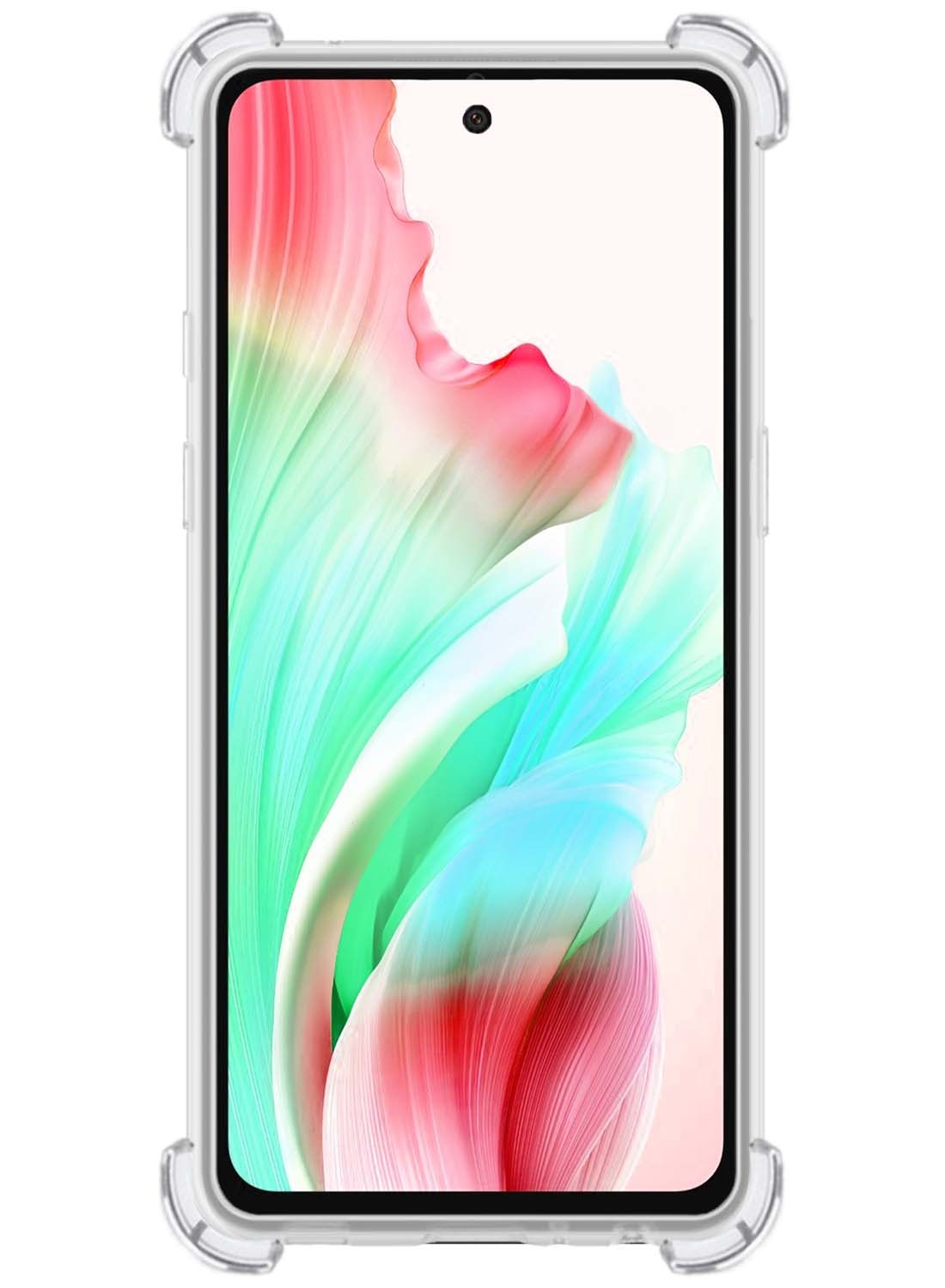 NoXx Hoes Geschikt voor OPPO A58 Hoesje Siliconen Cover Shock Proof Back Case Shockproof Hoes Met Screenprotector - Transparant