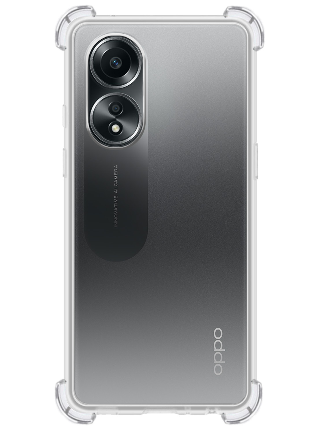NoXx Hoes Geschikt voor OPPO A58 Hoesje Siliconen Cover Shock Proof Back Case Shockproof Hoes Met 2x Screenprotector - Transparant