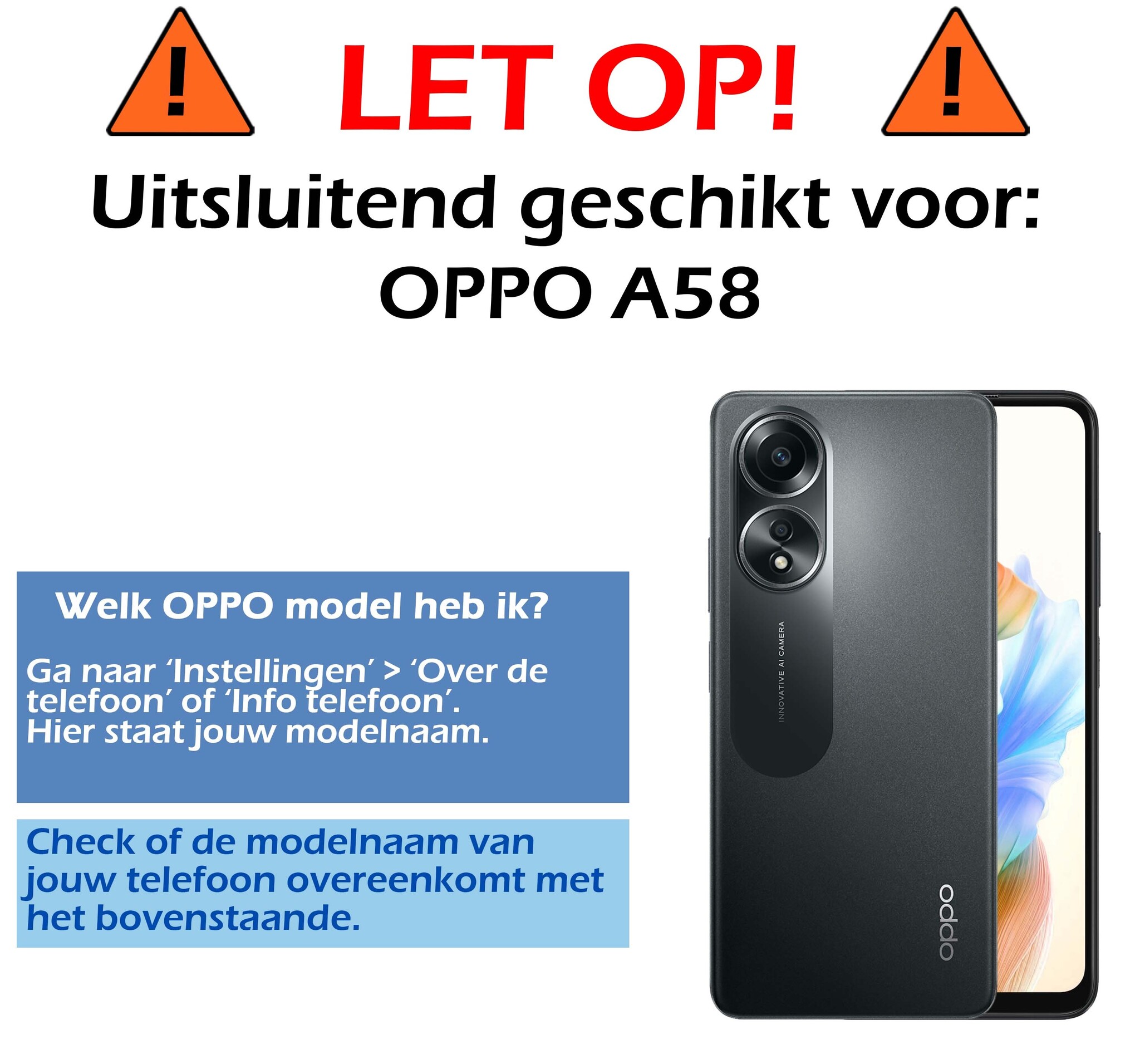Nomfy Hoesje Geschikt voor OPPO A58 Hoesje Siliconen Cover Case - Hoes Geschikt voor OPPO A58 Hoes Back Case - Transparant