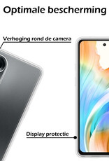 Nomfy Hoesje Geschikt voor OPPO A58 Hoesje Siliconen Cover Case - Hoes Geschikt voor OPPO A58 Hoes Back Case - 2-PACK - Transparant