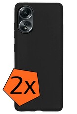 Nomfy Hoesje Geschikt voor OPPO A58 Hoesje Siliconen Cover Case - Hoes Geschikt voor OPPO A58 Hoes Back Case - 2-PACK - Zwart