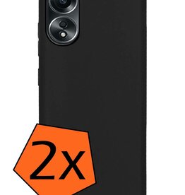 Nomfy Nomfy OPPO A58 Hoesje Siliconen - Zwart - 2 PACK