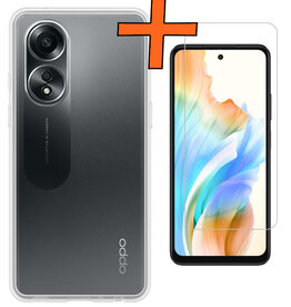 Nomfy Nomfy OPPO A58 Hoesje Siliconen Met Screenprotector - Transparant