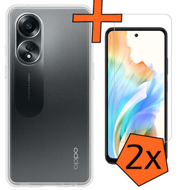 Nomfy Nomfy OPPO A58 Hoesje Siliconen Met 2x Screenprotector - Transparant