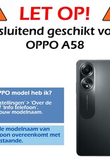 Nomfy Hoesje Geschikt voor OPPO A58 Hoesje Siliconen Cover Case Met 2x Screenprotector - Hoes Geschikt voor OPPO A58 Hoes Back Case - Transparant