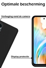 Nomfy Hoesje Geschikt voor OPPO A58 Hoesje Siliconen Cover Case Met 2x Screenprotector - Hoes Geschikt voor OPPO A58 Hoes Back Case - Zwart