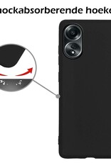 Nomfy Hoesje Geschikt voor OPPO A58 Hoesje Siliconen Cover Case Met 2x Screenprotector - Hoes Geschikt voor OPPO A58 Hoes Back Case - Zwart