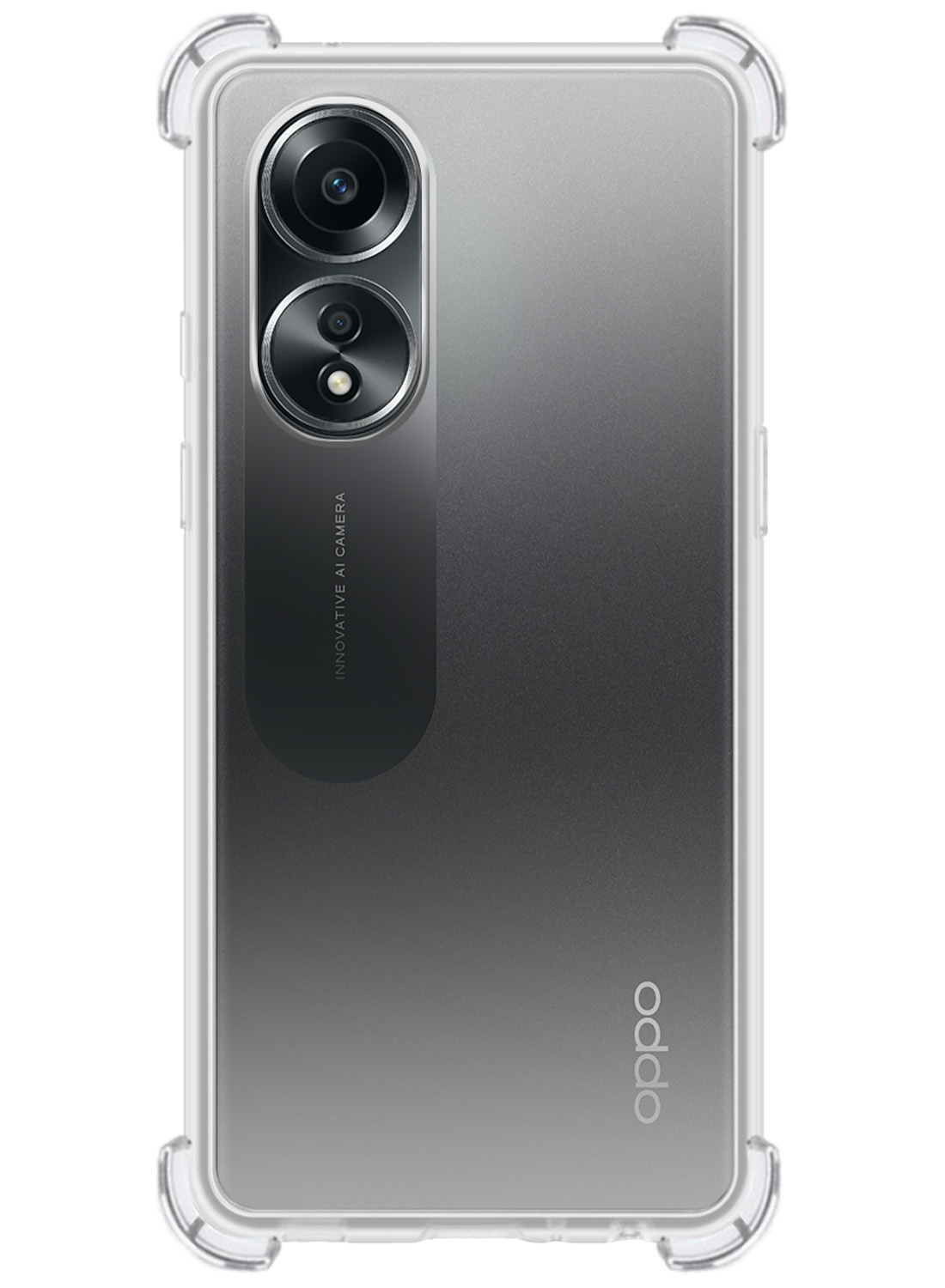 Nomfy Hoesje Geschikt voor OPPO A58 Hoesje Shock Proof Cover Case Shockproof - Hoes Geschikt voor OPPO A58 Hoes Siliconen Back Case - Transparant