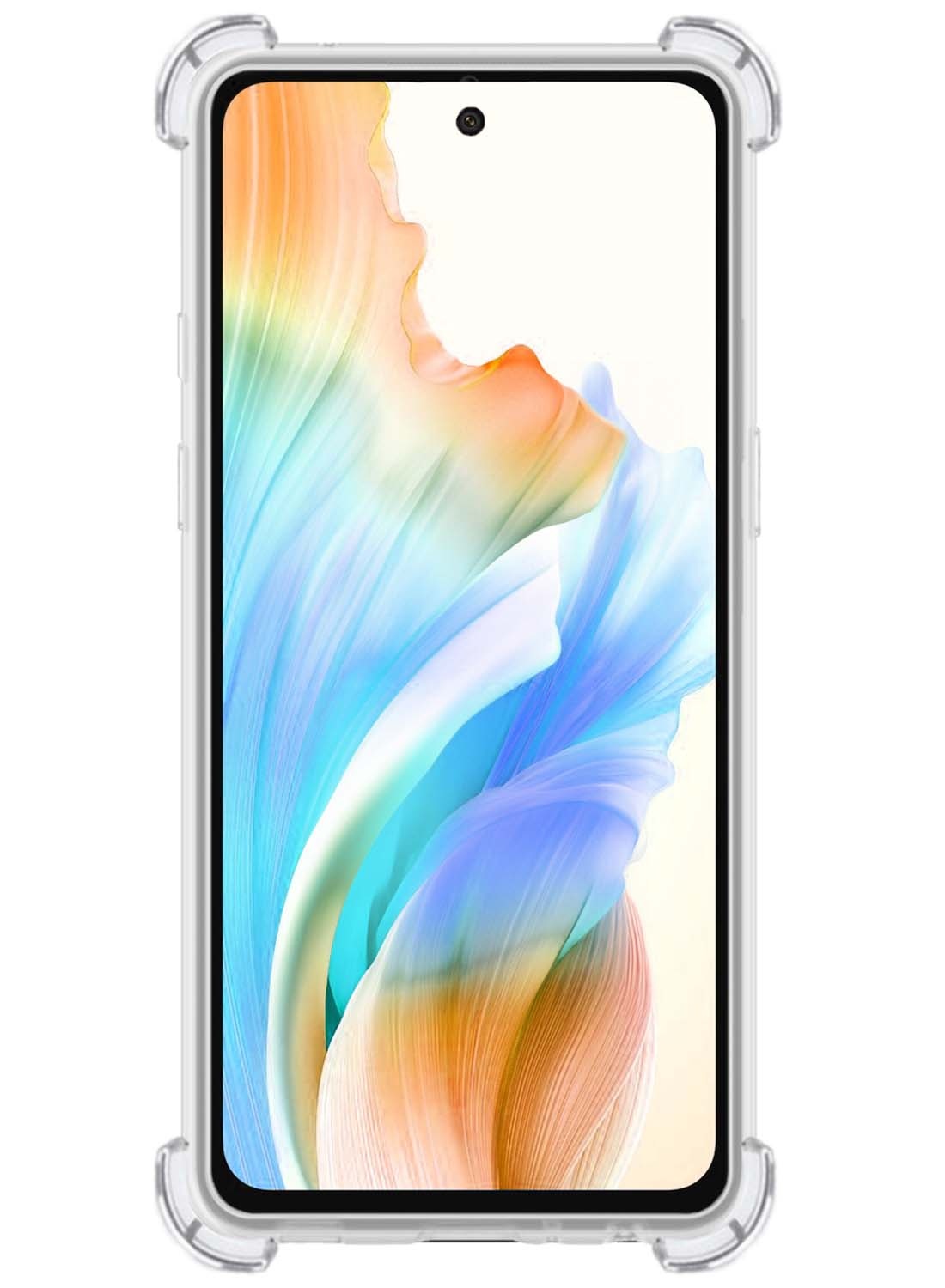 Nomfy Hoesje Geschikt voor OPPO A58 Hoesje Shock Proof Cover Case Shockproof Met Screenprotector - Hoes Geschikt voor OPPO A58 Hoes Siliconen Back Case - Transparant