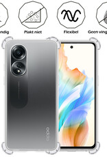 Nomfy Hoesje Geschikt voor OPPO A58 Hoesje Shock Proof Cover Case Shockproof Met 2x Screenprotector - Hoes Geschikt voor OPPO A58 Hoes Siliconen Back Case - Transparant