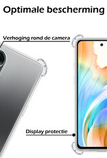 Nomfy Hoesje Geschikt voor OPPO A58 Hoesje Shock Proof Cover Case Shockproof Met 2x Screenprotector - Hoes Geschikt voor OPPO A58 Hoes Siliconen Back Case - Transparant