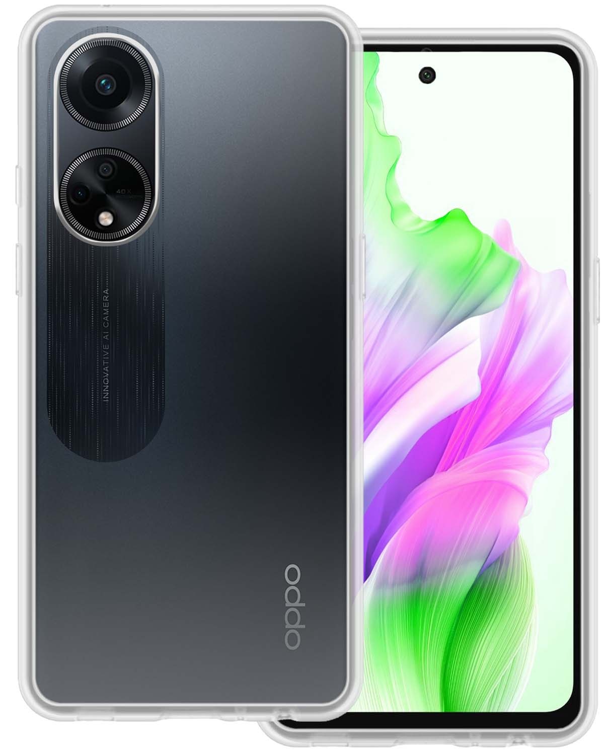BASEY. Hoes Geschikt voor OPPO A98 Hoesje Siliconen Back Cover Case - Hoesje Geschikt voor OPPO A98 Hoes Cover Hoesje - Transparant