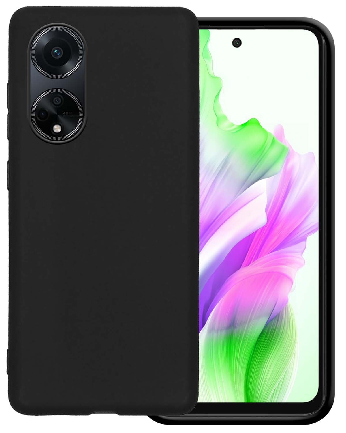 BASEY. Hoes Geschikt voor OPPO A98 Hoesje Siliconen Back Cover Case - Hoesje Geschikt voor OPPO A98 Hoes Cover Hoesje - Zwart