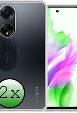 BASEY. Hoes Geschikt voor OPPO A98 Hoesje Siliconen Back Cover Case - Hoesje Geschikt voor OPPO A98 Hoes Cover Hoesje - Transparant - 2 Stuks