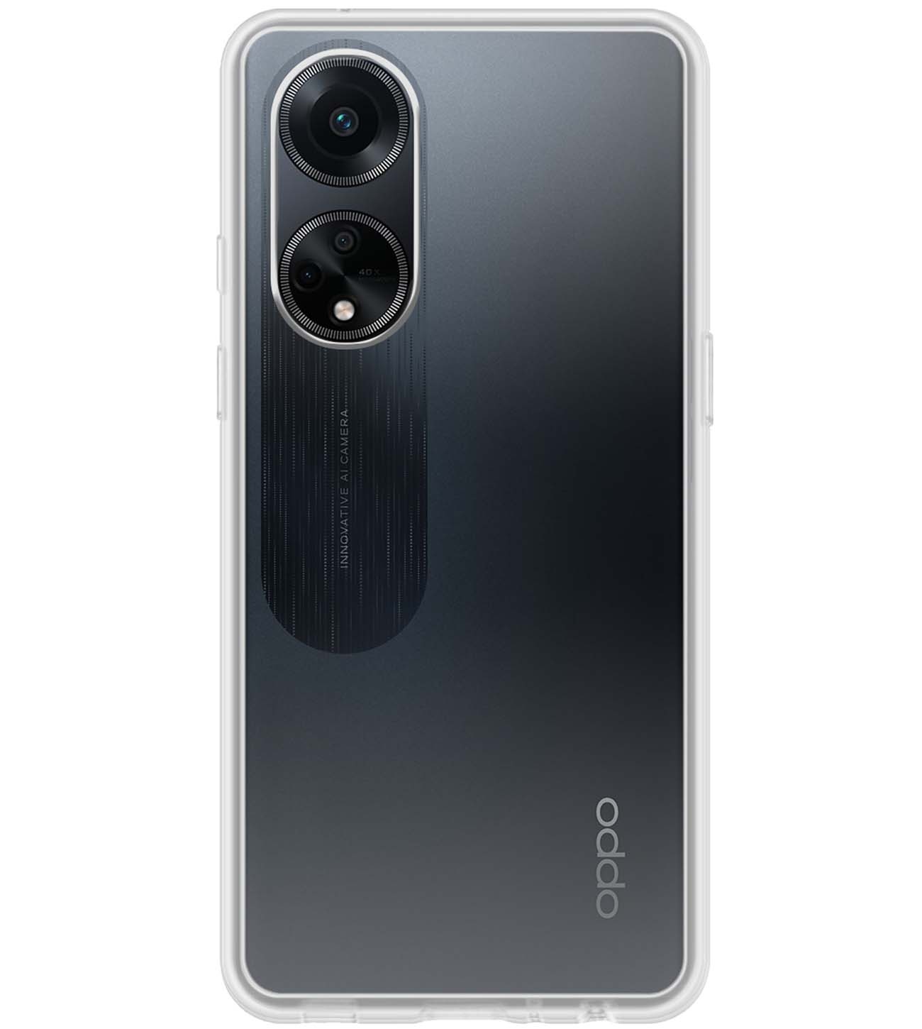 BASEY. Hoes Geschikt voor OPPO A98 Hoesje Siliconen Back Cover Case - Hoesje Geschikt voor OPPO A98 Hoes Cover Hoesje - Transparant - 2 Stuks