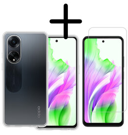 BASEY. BASEY. OPPO A98 Hoesje Siliconen Met Screenprotector - Transparant