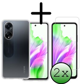 BASEY. BASEY. OPPO A98 Hoesje Siliconen Met 2x Screenprotector - Transparant