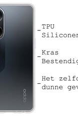 BASEY. Hoes Geschikt voor OPPO A98 Hoesje Siliconen Back Cover Case Met 2x Screenprotector - Hoesje Geschikt voor OPPO A98 Hoes Cover Hoesje - Transparant