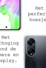 BASEY. Hoes Geschikt voor OPPO A98 Hoesje Siliconen Back Cover Case Met 2x Screenprotector - Hoesje Geschikt voor OPPO A98 Hoes Cover Hoesje - Transparant