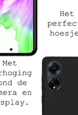 BASEY. Hoes Geschikt voor OPPO A98 Hoesje Siliconen Back Cover Case Met 2x Screenprotector - Hoesje Geschikt voor OPPO A98 Hoes Cover Hoesje - Zwart