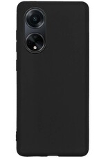 BASEY. Hoes Geschikt voor OPPO A98 Hoesje Siliconen Back Cover Case Met 2x Screenprotector - Hoesje Geschikt voor OPPO A98 Hoes Cover Hoesje - Zwart